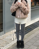 Mink crop fur jacket