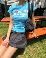 ヒルズ スリムレタリングプリント半袖Tシャツ