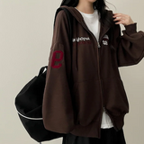 Moco Number Patch Embroidery Overfit Two Way Hooded Zip-Up