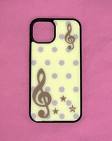 [made] Dot treble clef pink phone case (MagSafe glass bumper)