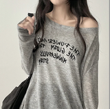 アリングレタリングショルダー長袖Tシャツ
