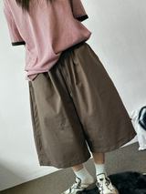 Frendi Cotton Multi Over Long Bermuda Pants 5 Color 