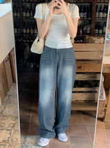 MI Washed Denim Wide Pants (2color)