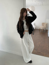 Beck Cut Line Wide Cotton Pants