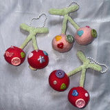 【MADE】BUTTON CHERRY KEYRING-RED