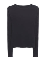 Back White Bow Long Sleeve Knit T-shirt