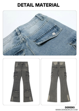 Pocket Semi Bootcut Denim Pants