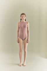 BACK RIBBON LEOTARD SWIMSUIT_Mauve Pink