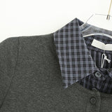 Check collar layered polo shirt 231330477