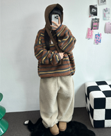 クリームテディシープファーロングパンツ🧸🤎🐑🖤3COLOR