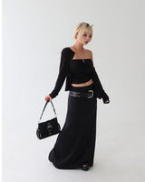 26FW Shirring Tube Top & Cardigan Set