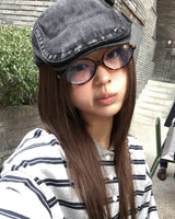 (Unisex) Stripe collar T