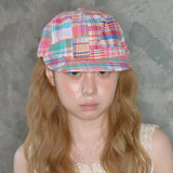vintage patchwork cap red