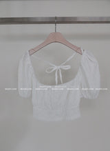 Puff Square Off-Shoulder Cropped Blouse
