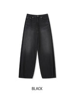 Verti Side Pintuck Balloon Denim Pants