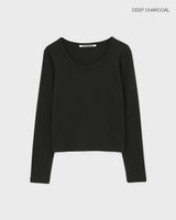 [B-BASIC] スタンダードUネック長袖シャツ (2 SIZE)