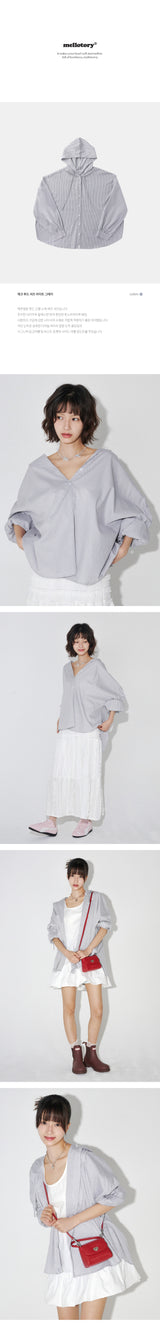 CHECK HOOD SHIRT (LIGHT GRAY)