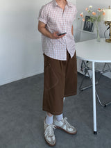 Diagonal Pocket Stitch Bermuda Pants