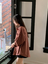 #CT Stripe Overfit Long Sleeve Shirt (3color)