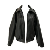 ウエスタンウォッシュ ボクシーカラー レザージャケット (Black)