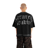 HIERARCHY STUDIOS Unsolved - スプレーブラックワイドボクシーオーバーサイズTシャツ