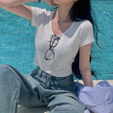 【BELLIDE MADE】モダール素材 Uネック無地半袖Tシャツ