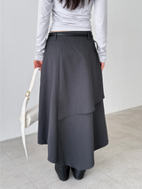 overlap button skirts (2color)