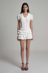 Milk jam bakery blouse, White