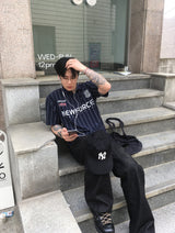No.1744 ストライプジャージーPKハーフT