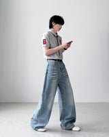 Visor Wrinkle Wide Denim