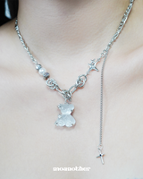 [StrayKids Seungmin , Purplekiss Dissie Pick] Matt Teddy Bear Drop Surgical Necklace