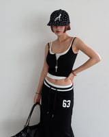 Number Lettering Color Banding Long Skirt