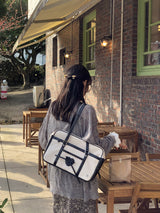 クラシックリボンスクールバッグ_canvas black