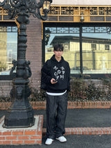 Alphabet embroidered Hooded