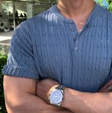 スライグスカートサマークーリングヘンリーネックショートスリーブニット