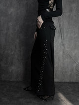 shining studded knit long skirt
