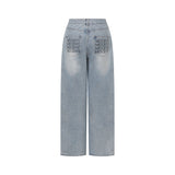 NOVA BACK LETTERING WIDE DENIM PANTS