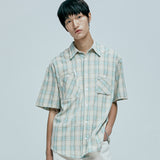 cig plaid 2 pocket work shirts green