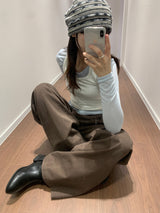 Pitty one-tuck cotton pants (3color)