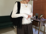 デュニーレースクロップモーダルTシャツ（3c）