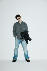 Vintage Check Shirts (Ashed-blue)