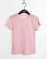 Quadi see-through wool tencel layered short sleeve t-shirt