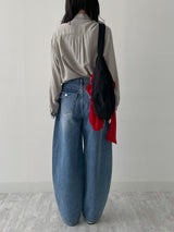 202 Back Pocket Balloon Fit Wide Denim Pants