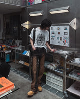 Grunge ナッシングプリンティング半袖Tシャツ