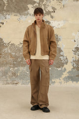 WOOL CROPPED HIGH-NECK SHORT COAT