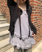 Bokan ストラップリブニットカーディガン