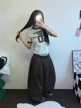 ツーピンタックウッドスラックスロングパンツ🩶🖤🤎3カラー