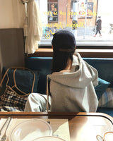 [Bellied made/Overfit] モーブニングカラーブロッキング2ウェイフード付きジップアップ