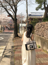クラシックリボンスクールバッグ_canvas black