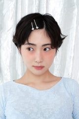 [2SET] petit flower hair pin - silver